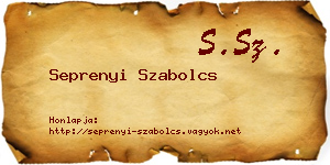 Seprenyi Szabolcs névjegykártya