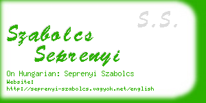 szabolcs seprenyi business card